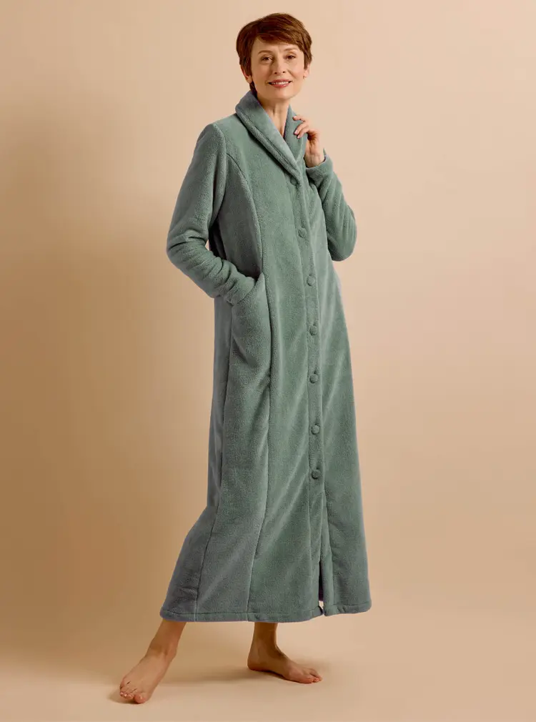 Cosy Button-up Fleece Gown