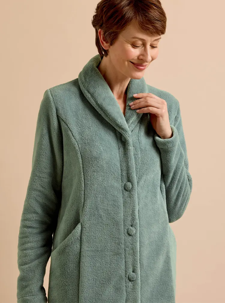 Cosy Button-up Fleece Gown