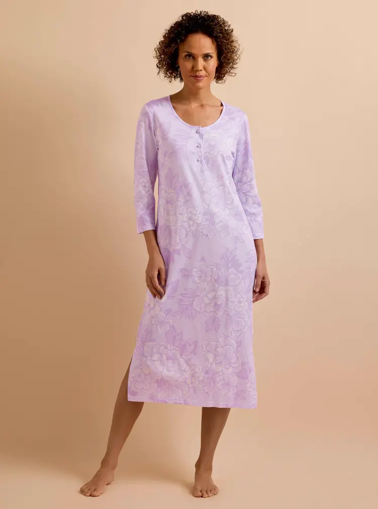 Cotton Jersey Button-front Nightie