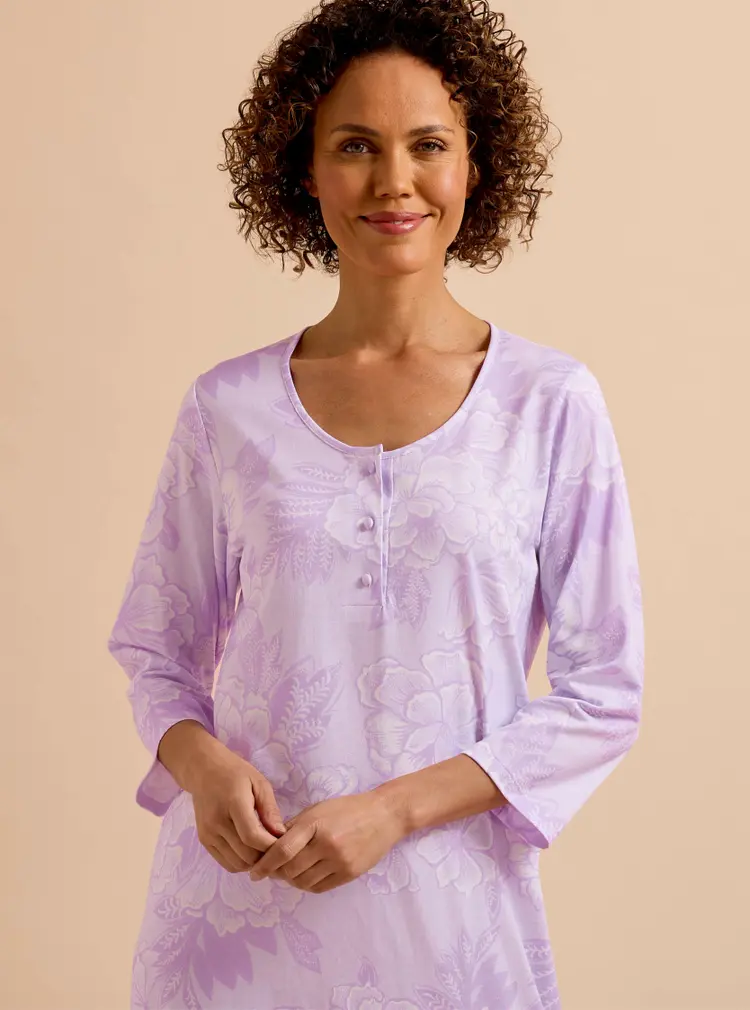 Cotton Jersey Button-front Nightie
