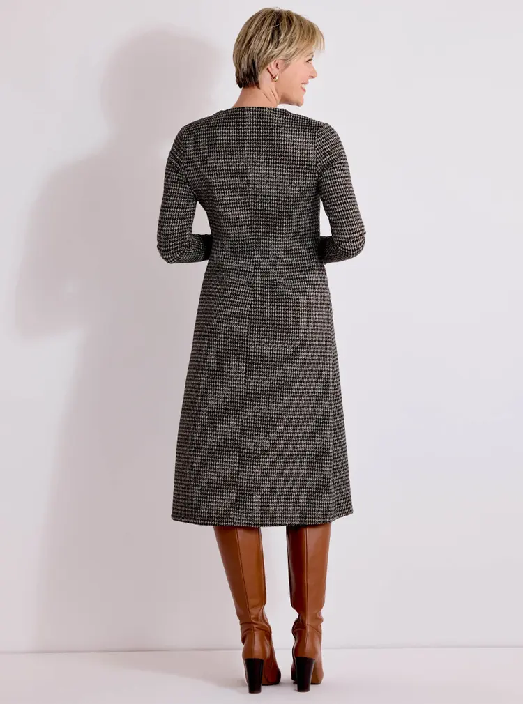 Long Sleeve Jacquard Zip Dress