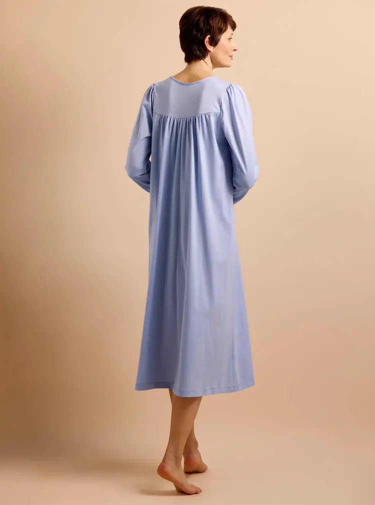 Long-sleeve Lace Trim Nightdress