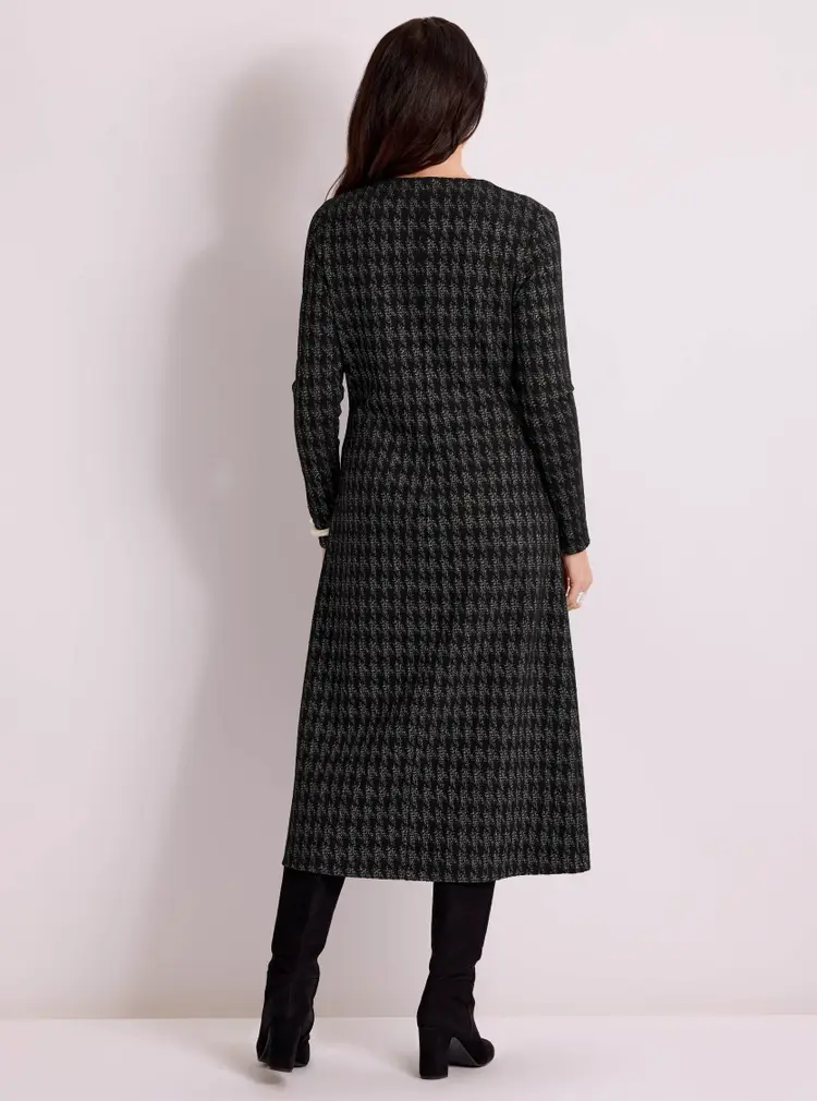 Metallic Houndstooth Jacquard Dress