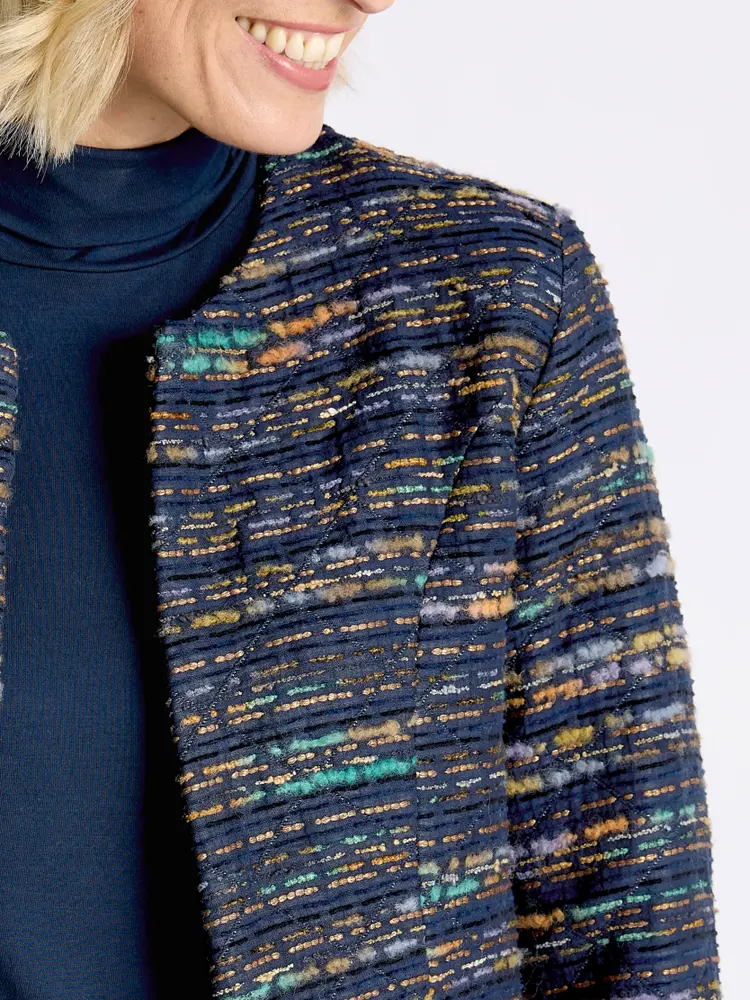 Satin-lined Collarless Jacket