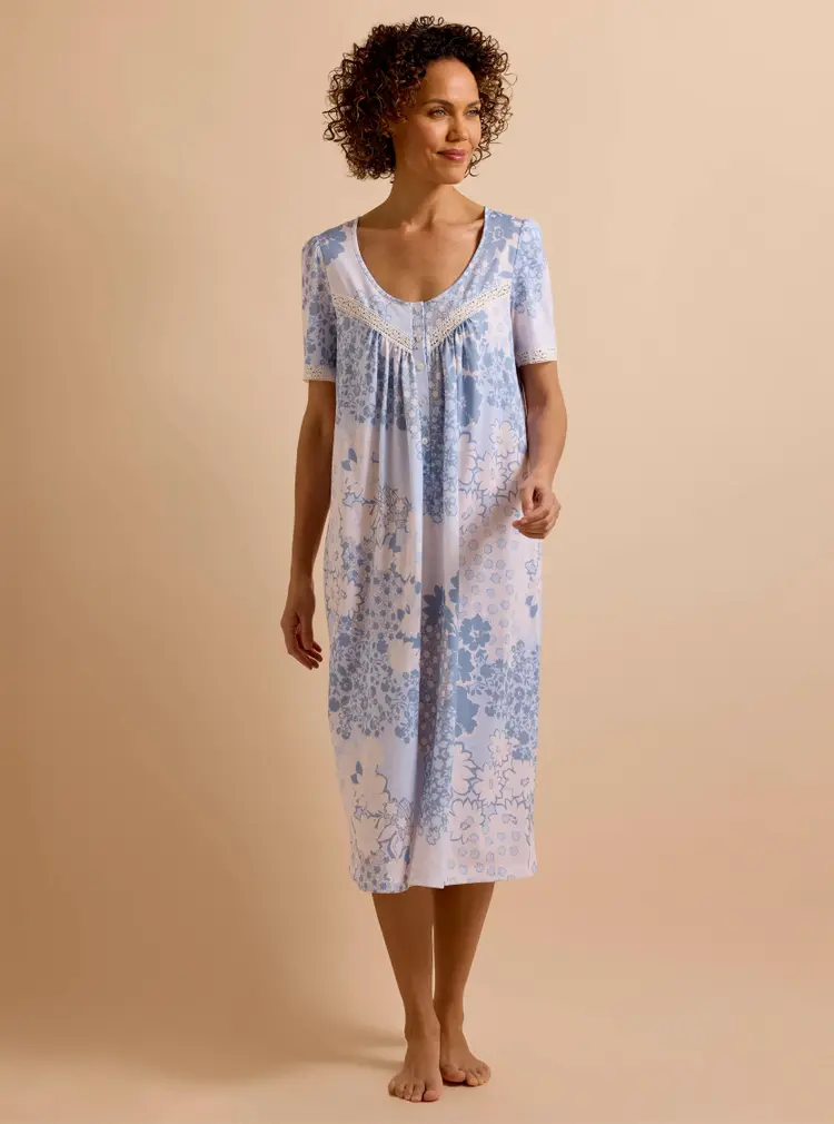 Soft Lace-trim Jersey Nightie