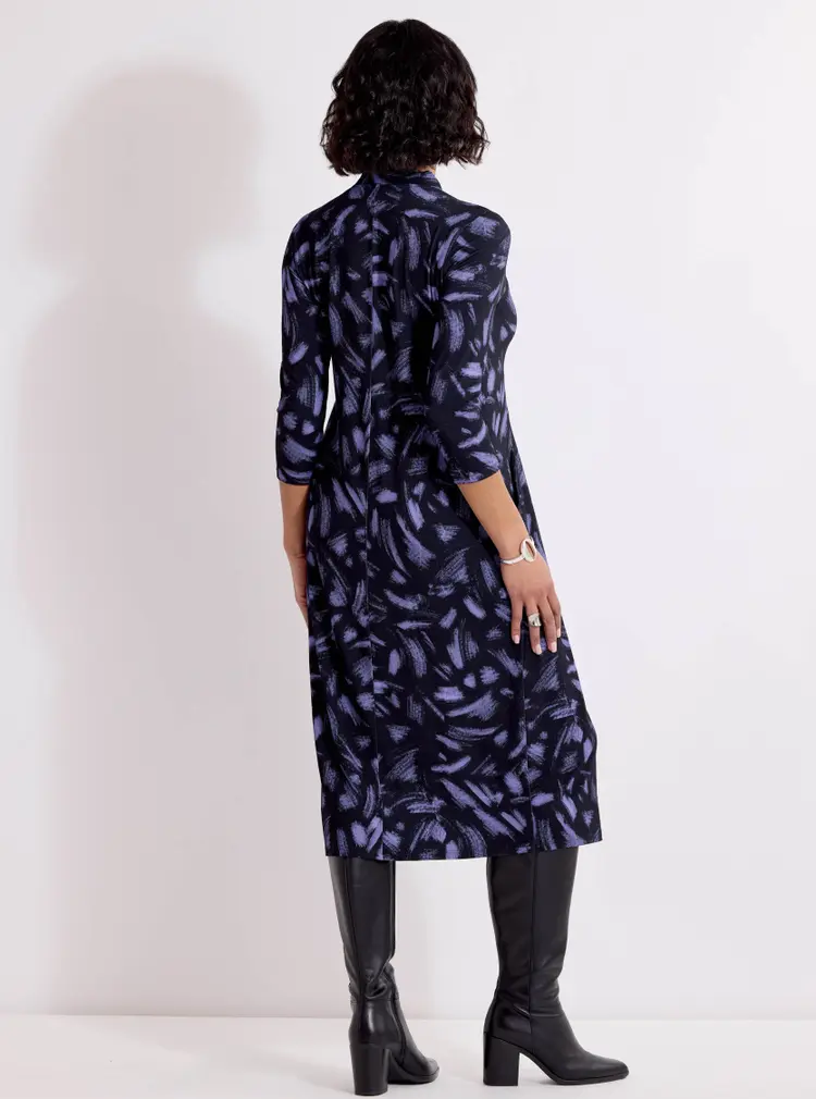 Tie-neck Jersey Dress