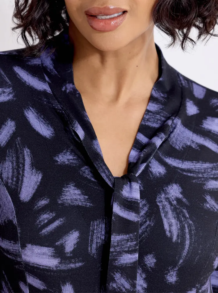 Tie-neck Jersey Dress