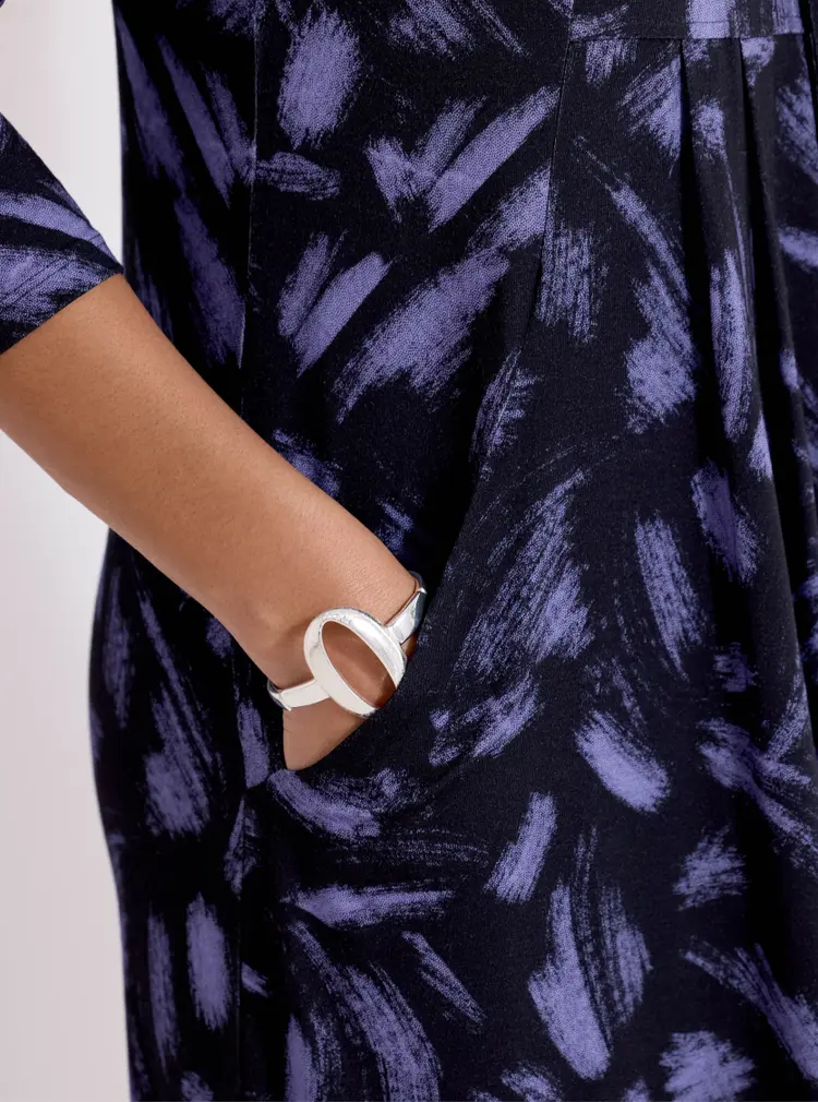 Tie-neck Jersey Dress