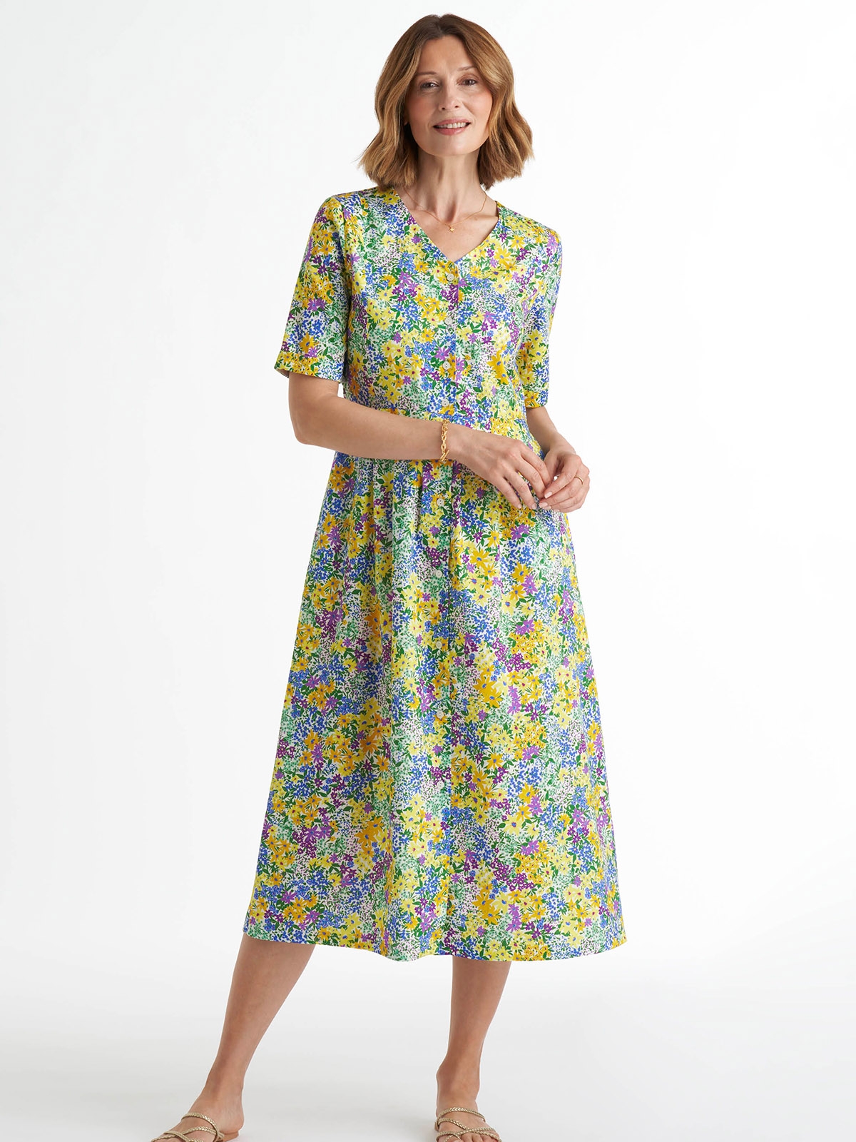 Pure Cotton Button through Dress Dresses David Nieper David Nieper