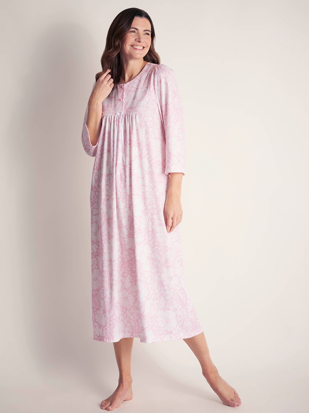 Pink Winterweight Jersey Nightdress Nightdresses David Nieper David Nieper