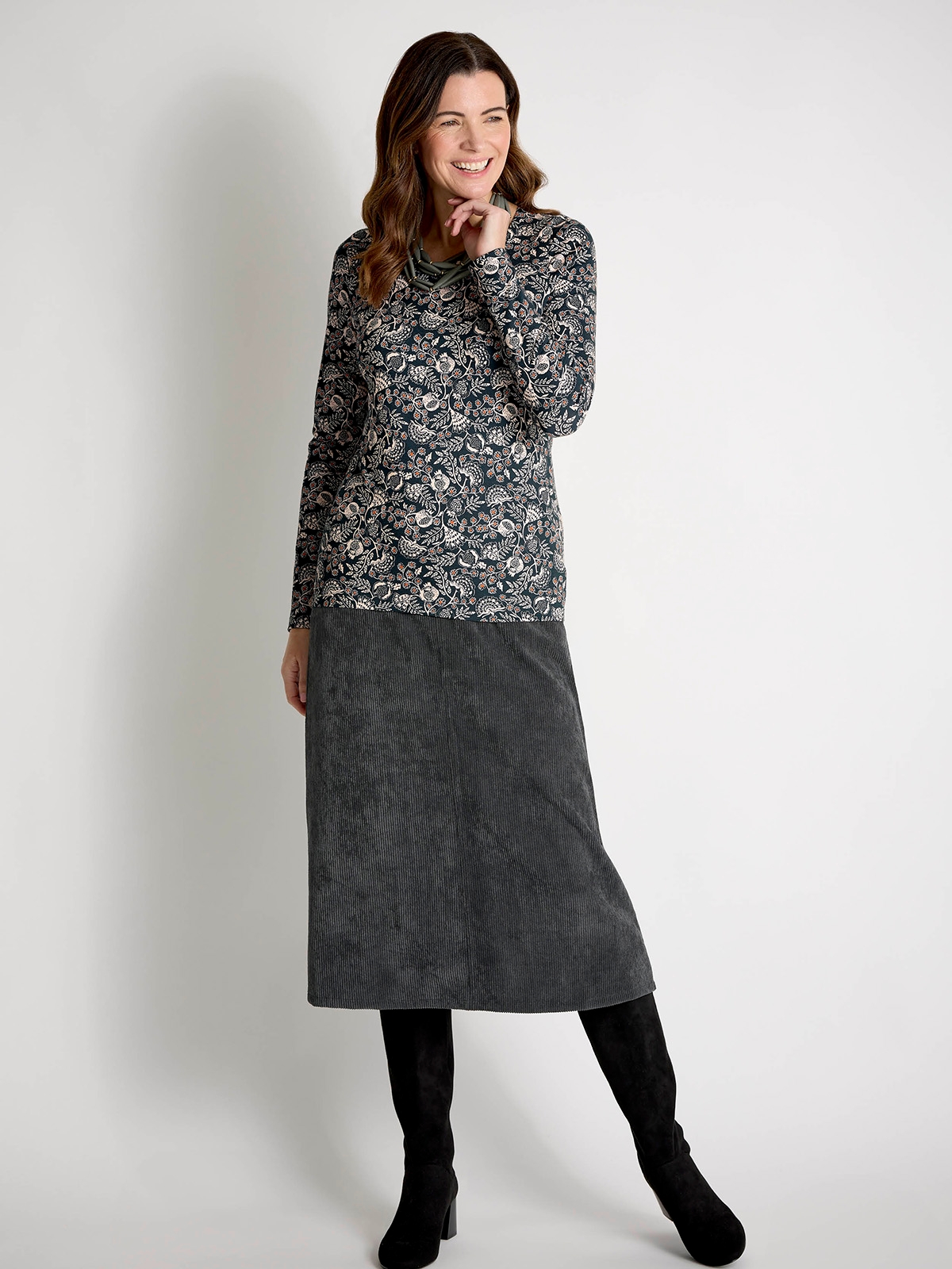 Plus size corduroy skirt turtleneck best sale