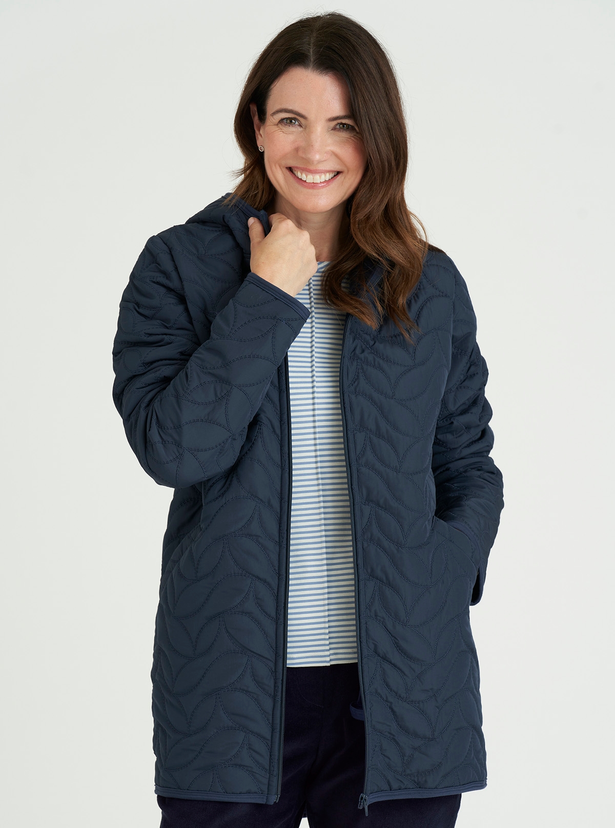Faux Fur lined Quilted Coat David Nieper
