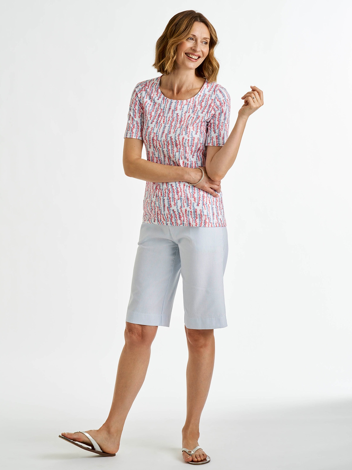 Striped bermuda shorts store