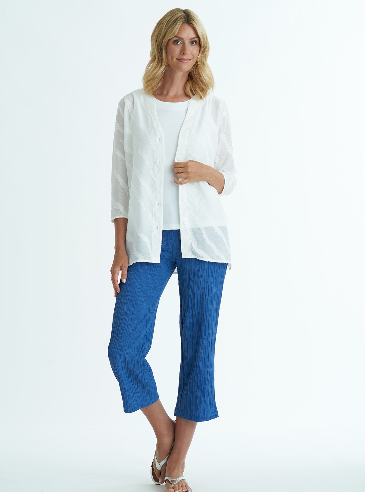 Crinkle Cropped Trousers