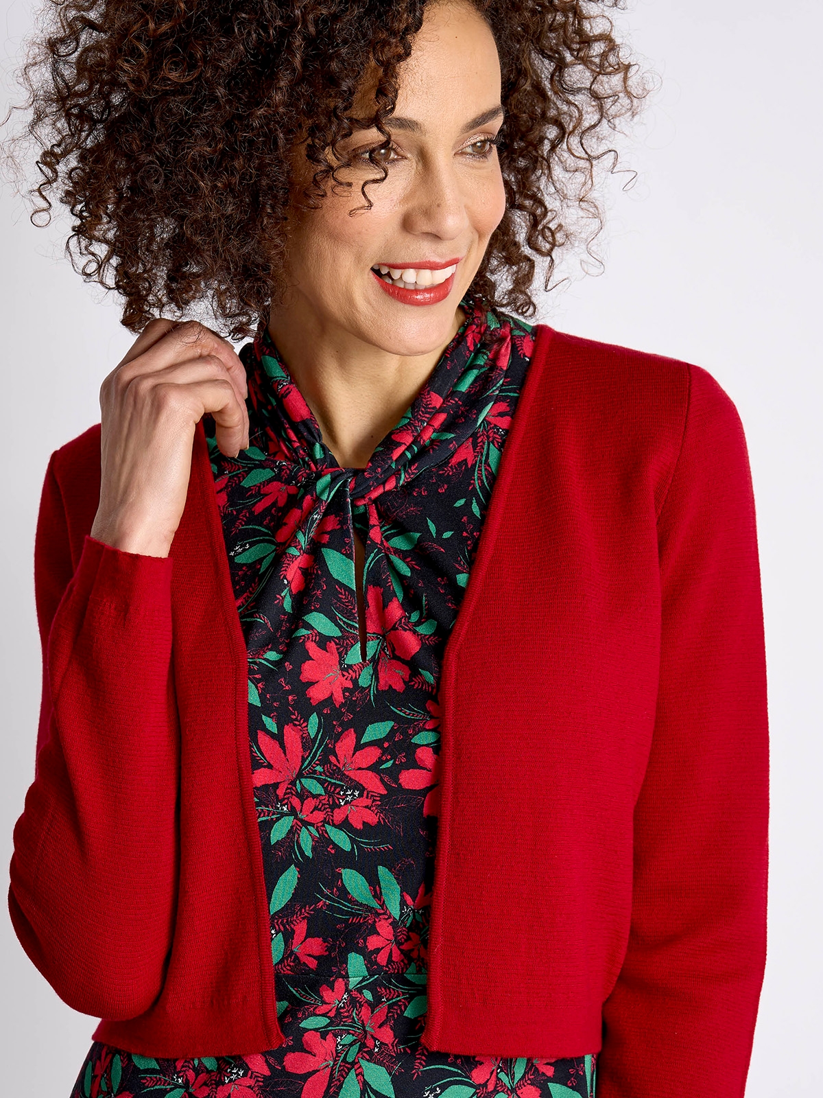 Italian Merino Bolero in Red Jumpers and Cardigans David Nieper David Nieper
