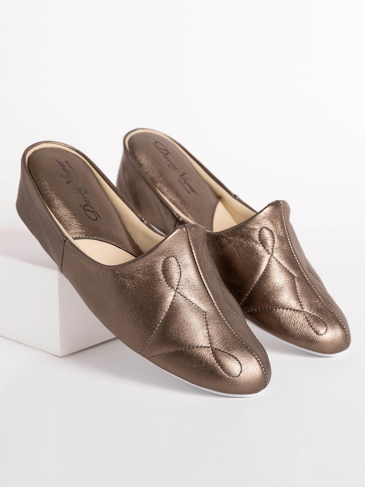 Ladies leather mules sales