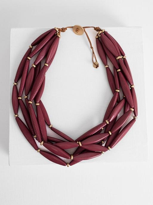Chunky burgundy necklace hotsell