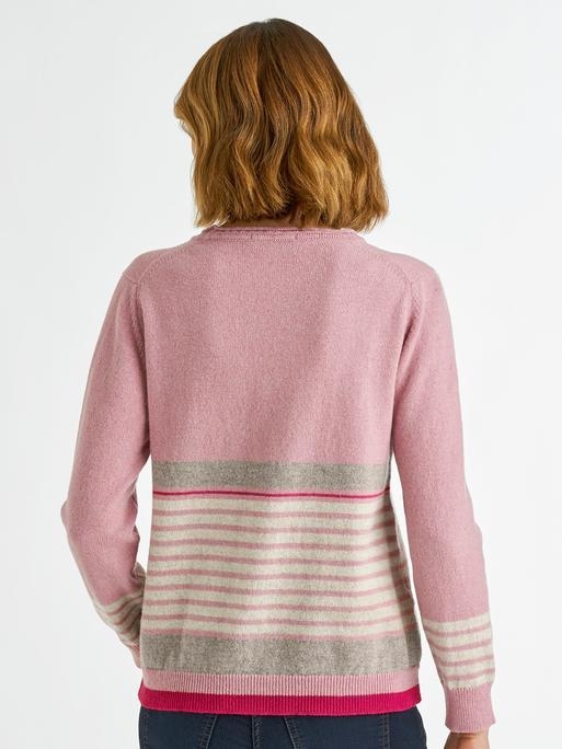 Pink Striped Lambswool Jumper